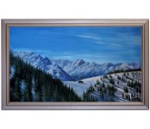 Ölbild Schmittenberg Kettingalm Zell am See Winterlandschaft Ölgemälde HANDGEMALT 60x100cm 