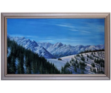 Ölbild Schmittenberg Kettingalm Zell am See Winterlandschaft Ölgemälde HANDGEMALT 60x100cm 