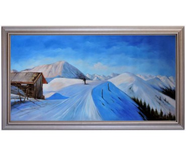 Asitz-Leogang im Winter - handgemaltes Ölbild in 50x100cm