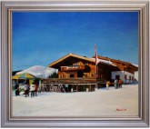 Asitz-Leogang im Winter - handgemaltes Ölbild in 50x100cm