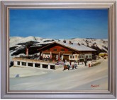 Asitz-Leogang im Winter - handgemaltes Ölbild in 50x100cm