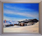 Asitz-Leogang im Winter - handgemaltes Ölbild in 50x100cm