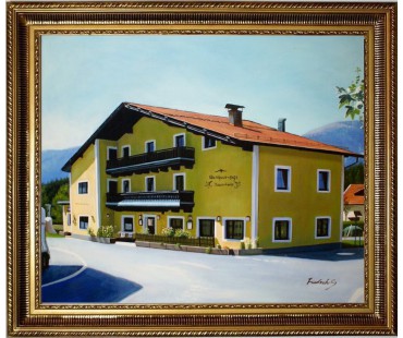 Asitz-Leogang im Winter - handgemaltes Ölbild in 50x100cm