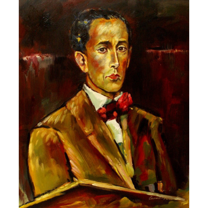Faistauer Anton - Selbstbildnis - handgemaltes Ölbild in 50x60cm