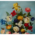Blumenbild_3 - handgemaltes Ölbild in 60x90cm