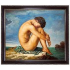 Flandrin Hippolyte Jean Junger Mann  - handgemaltes Ölbild in 50x60cm