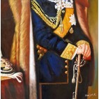 Kaiser Wilhelm II in Uniform - hochwertiges handgemaltes Ölgemälde auf Leinwand - handgemaltes Ölbild in 50x60cm