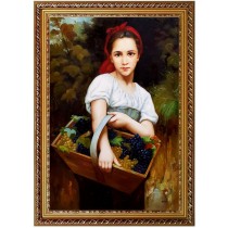 Mädchen bei Weinlese - handgemaltes Ölbild in 60x90cm v. William Bouguereau_11-95