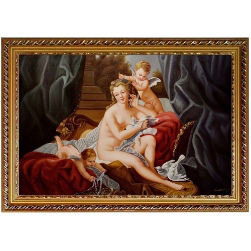 Francois Boucher, Toilette der Venus - handgemaltes Ölbild in 60x90cm 