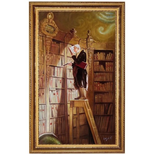 Carl Spitzweg, Bücherwurm - handgemaltes Ölbild F 50x80cm