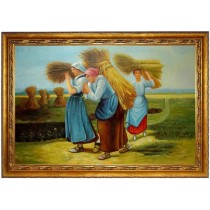 Jean Francois Millet Die Heuarbeiter - handgemaltes Ölbild in 60x90cm