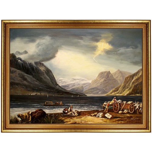 Thunersee-William Turner-handgemaltes Ölbild in 60x80cm