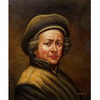 REMBRANDT VAN RIJN-Selbstbildnis-Ölbild in 50x60cm