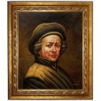 REMBRANDT VAN RIJN-Selbstbildnis-Ölbild in 50x60cm