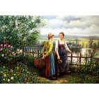 Knigh Daniel Ridgway Mädchen mit Körbe Ölbild 60x90cm