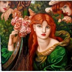 Dante Gabriel Rossetti, La Ghirlandata- handgemaltes Ölbild F 50x70cm