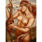 Dante Gabriel Rossetti, Gigeia Siren - handgemaltes Ölbild F 50x70cm