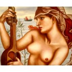 Dante Gabriel Rossetti, Gigeia Siren - handgemaltes Ölbild F 50x70cm