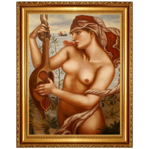 Dante Gabriel Rossetti, Gigeia Siren - handgemaltes Ölbild F 50x70cm