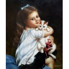 Emile Munier spielende Katzen handgemaltes Ölbild F 50x60cm