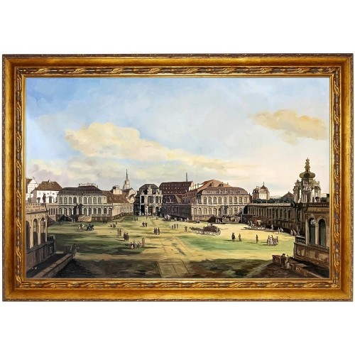 Ölgemälde Zwingerhof in Dresden Bernardo Bellotto 60x90cm