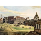 Ölgemälde Zwingerhof in Dresden Bernardo Bellotto 60x90cm