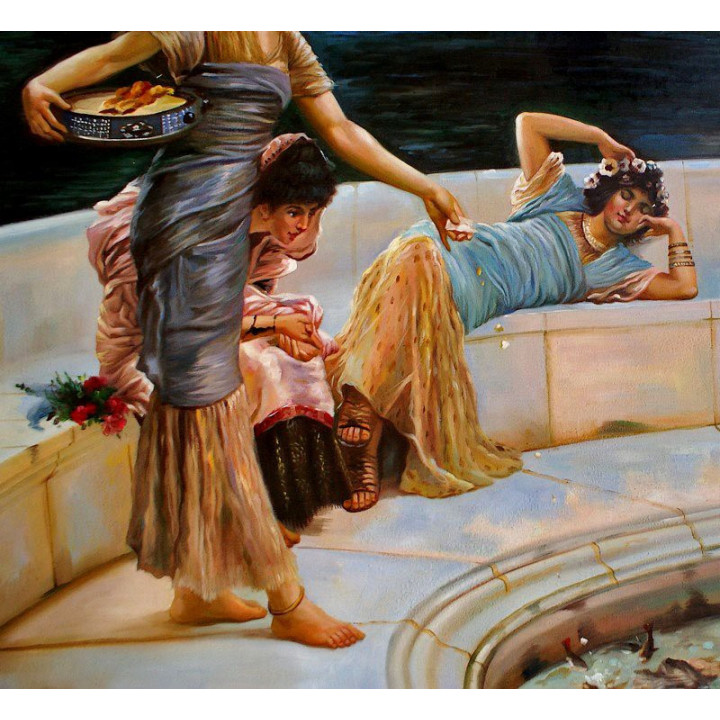 Alma Tadema- handgemaltes Ölbild in 70x90 cm - Silver Favorites v. Alma-Tadema Sir Lawrence