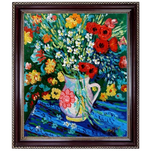 Blumenstrauß, Vincent van Gogh - handgemaltes Ölbild 33x38cm