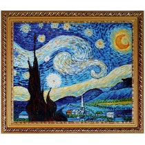Starry Night, Vincent van Gogh - handgemaltes Ölbild 50x60cm