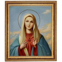 Herz Mariä, die Madonna des Himmels - Ölgemälde handgemalt