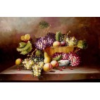 Stillleben - Ölgemälde Obst, Weintrauben, Pfirsiche- 60x90cm (verkauft)